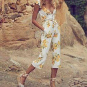 FOR LOVE AND LEMONS Limonada Printed Jumpsuit *missing belt*
